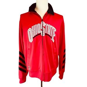 OHIO STATE Buckeyes Red Track Jacket‎ Coat Size Large Full Zip Official  OSU